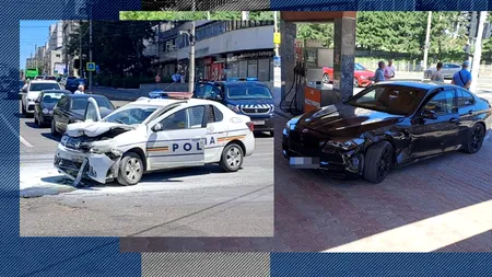 Suceava: O autospecială a POLIȚIEI cu deținuți a fost lovită de un BMW condus de o tânără de 19 ani