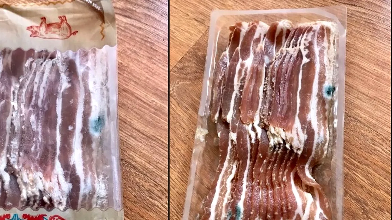 ”Când am deschis, am mers la baie să vomit”. Pățania unei gospodine, care a cumpărat bacon mucegăit de la un supermarket din Dâmbovița