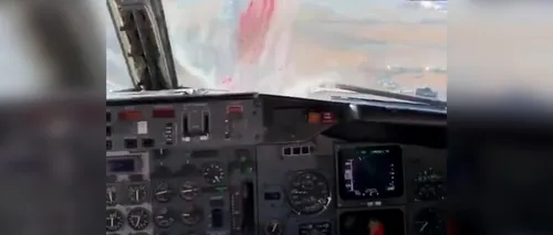 VIDEO | Momentul înfricoșător când o pasăre lovește parbrizul unui avion care aterizează, surprins