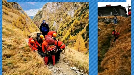 VIDEO | Salvamontiştii din Prahova au găsit trupul tânărului dispărut în Bucegi în 8 octombrie pe Valea Caraimanului
