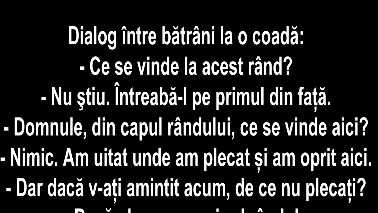BANC | Dialog între bătrâni la coadă