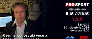 Ilie Dobre comentează LIVE pe ProSport.ro meciul C.S. Afumați – C.S.M. Reșița, sâmbătă, 30 noiembrie 2024, de la ora 11.00