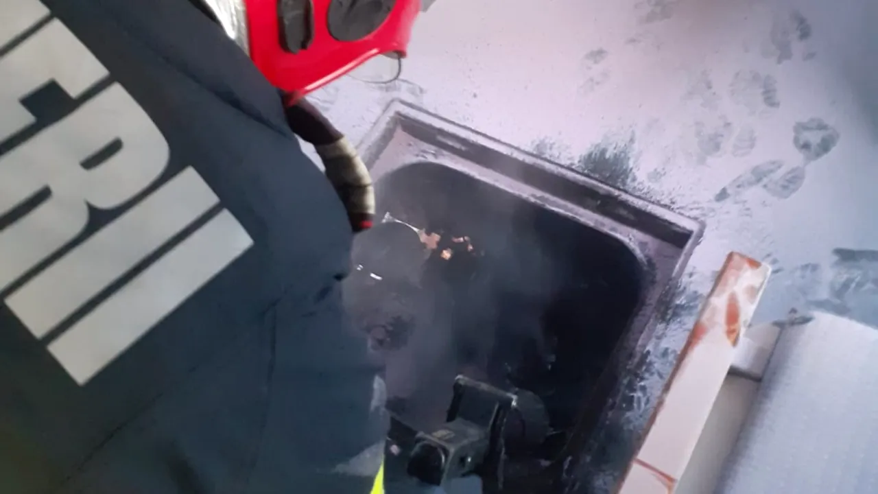 Un TREN cu 100 de pasageri a luat foc în Gara Huedin. Pompierii au intervenit de urgență