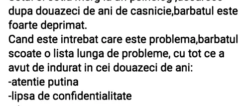 Bancul de joi | Soțul și soția merg la un psiholog