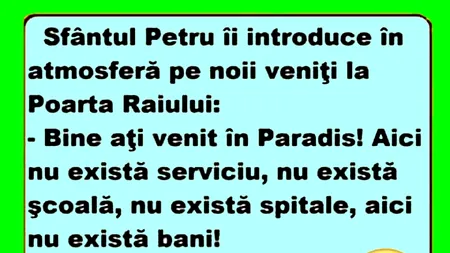 Bancul de miercuri | „Bine ați venit în Paradis!”
