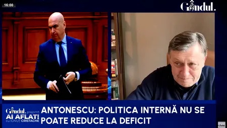Crin Antonescu, atac la adresa lui Bolojan: „Politica internă nu se poate reduce doar la tema DEFICITULUI”