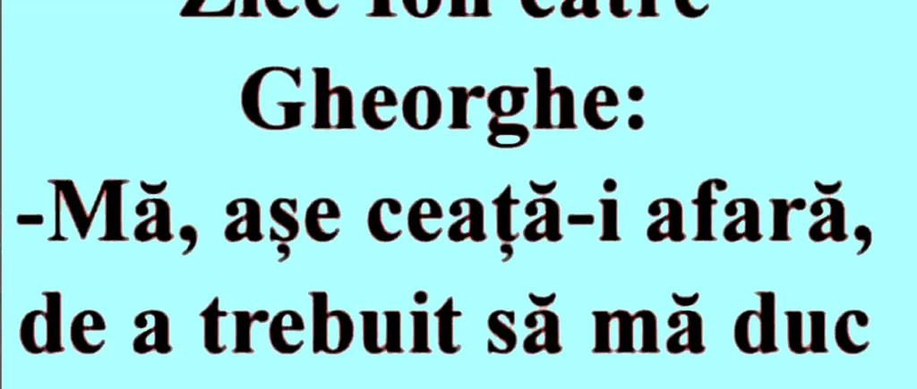 BANCUL ZILEI | Ion, Gheorghe și ceața de afară