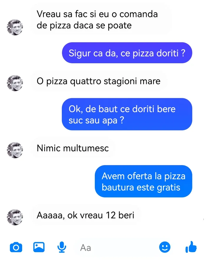 Bancul de sâmbătă | „Vreau să fac și eu o comandă de pizza”