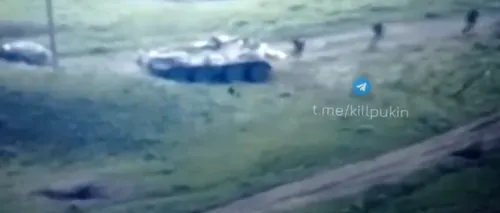 VIDEO | Soldați ruși, filmați când își abandonează tancurile și o iau la fugă pe câmp, după un atac al ucrainenilor. Imaginile au devenit virale