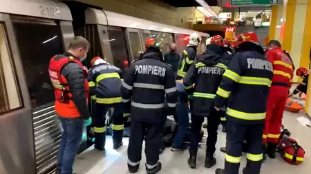 EXCLUSIV. Incident la stația de metrou Anghel Saligny. Un bărbat a căzut pe linia de tren (VIDEO)