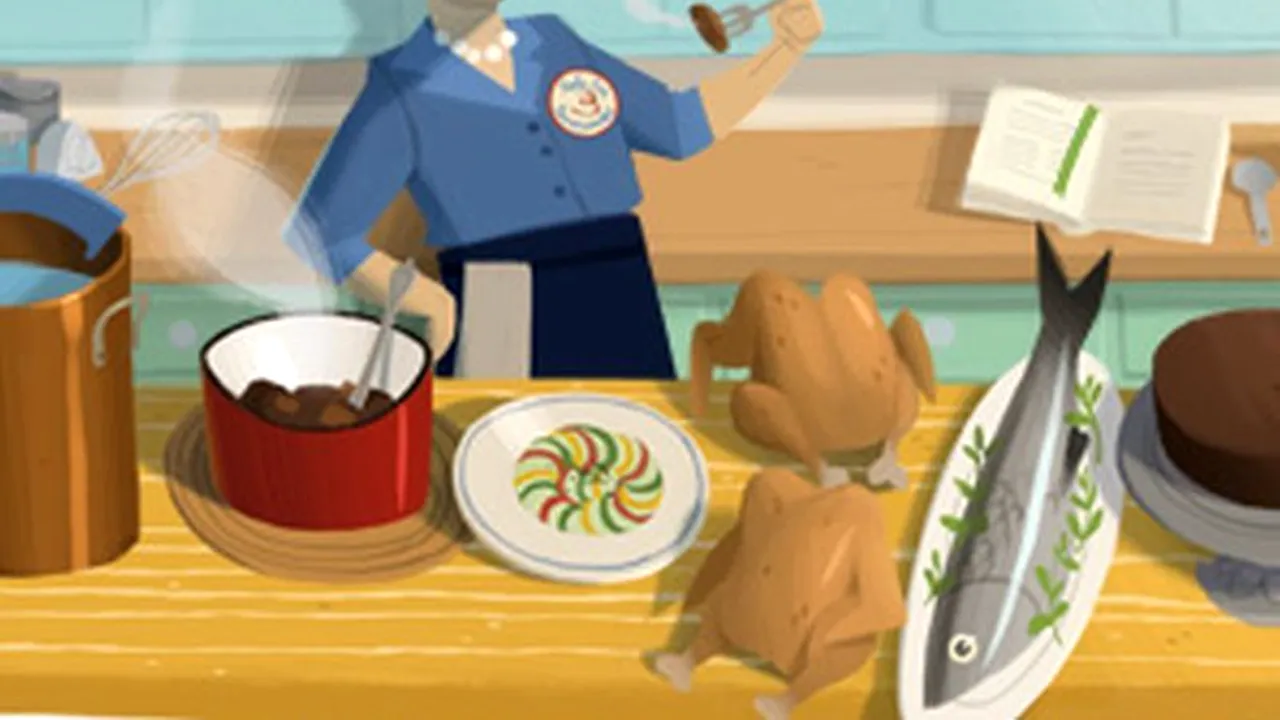 JULIA CHILD, maestrul bucătar care i-a învățat pe americani să gătească franțuzește, omagiată de GOOGLE printr-un GOOGLE DOODLE special
