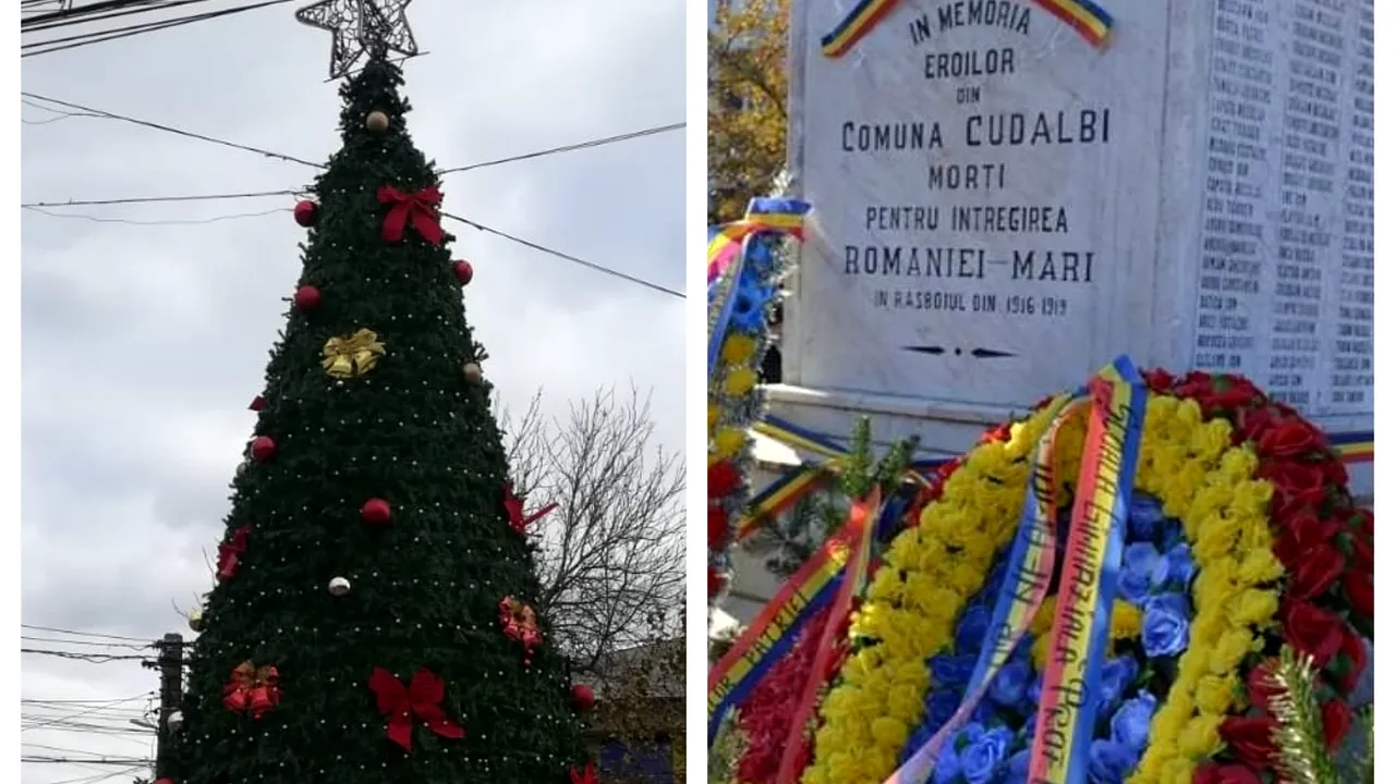 MONUMENTUL EROILOR dintr-o comună din Galați este suport pentru BRADUL de Crăciun: Dacă primarul era de altă nație, înțelegeam. A făcut GAFA CENTENARULUI. Nu credeam că o să iasă TĂMBĂLĂU