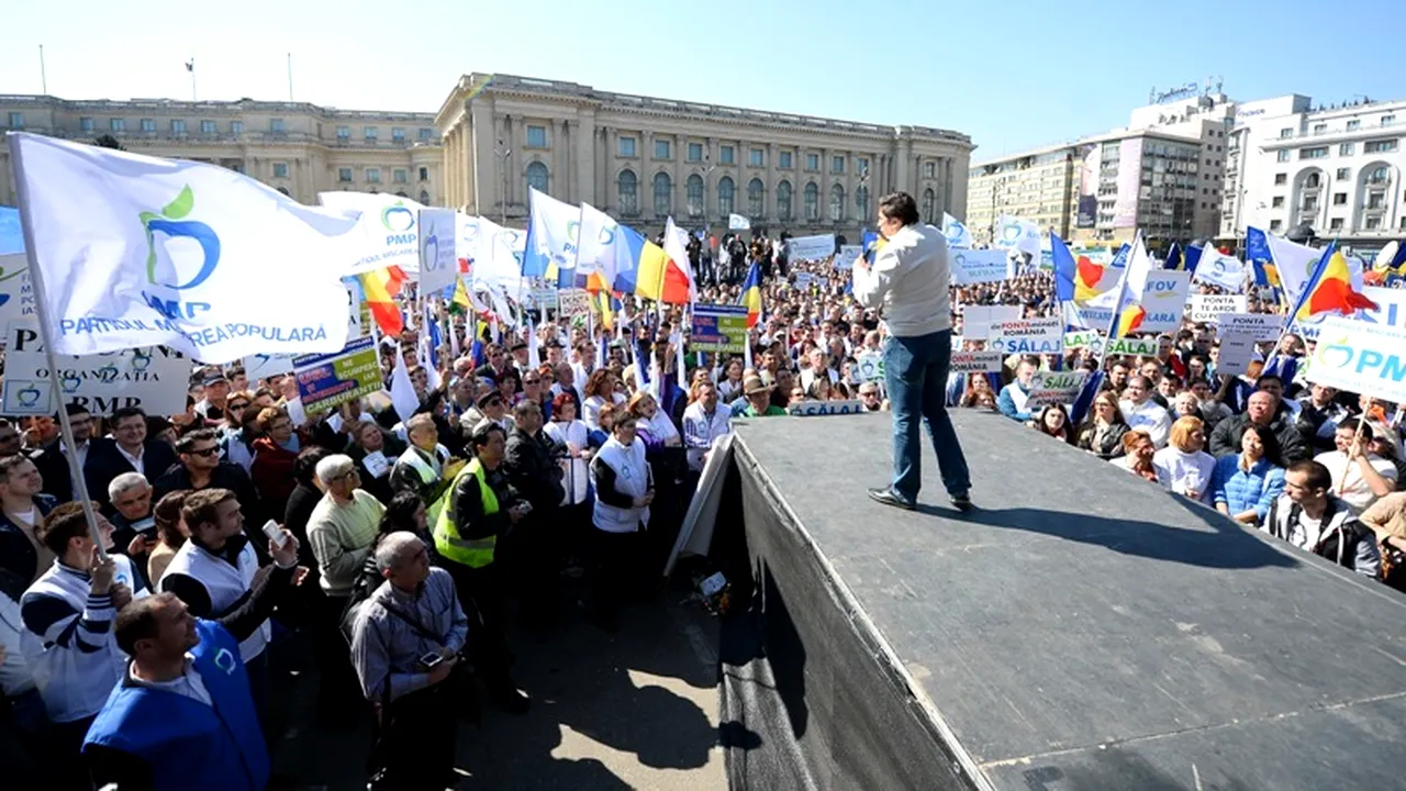 Miting PMP anti-acciza lui Ponta. Aproape 5.000 de oameni, în marș prin centrul Capitalei