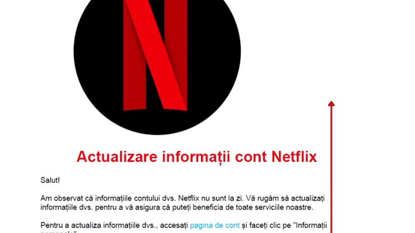 Actualizare informații cont Netflix | Ce trebuie să faci, de fapt, dacă primești acest mail. Mulți români cad în plasă