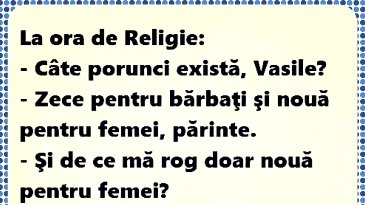 Bancul de duminică | Cele 9 porunci