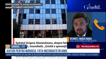 GÂNDUL LIVE. Narcis Hogea, tatăl lui Alexandru, victimă a incendiului de la Colectiv: Ajutor pentru Măriuca, fata incendiată în iunie!