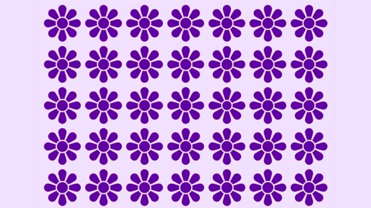 Iluzie optică virală | Una dintre aceste 35 de flori este diferită de celelalte. Găsiți-o în maximum 8 secunde!