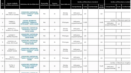 REZULTATE BACALAUREAT 2012 EDU.RO SATU MARE. Top 10 note pe județ