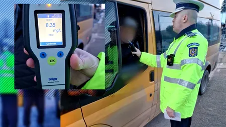 FOTO-VIDEO. Situație revoltătoare în Dâmbovița. Elevi transportați la școală de un șofer băut. Ce alcoolemie avea