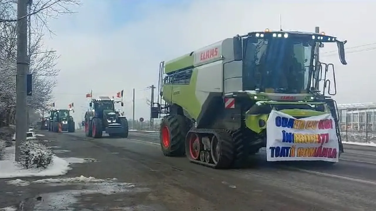 Zeci de transportatori din Craiova au continuat protestele. Ce mesaje au afișat