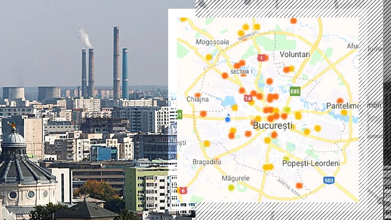 Senzorii de poluare din București au început din nou să „sară în aer”. Valorile toxice sunt și de trei ori mai mari