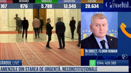 GÂNDUL LIVE. Florin Roman, deputat PNL: Decizia CCR referitoare la amenzi a fost scrisă la sediul PSD. Toate instituțiile lucrează mână-n mână - VIDEO