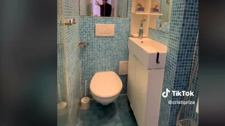 VIDEO | Cum arată cea mai mică baie din CAPITALĂ! Are doar 1,4 metri pătrați
