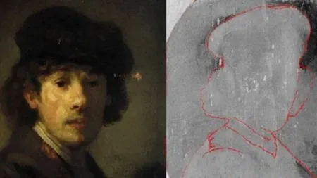 Un autoportret neterminat al lui Rembrandt, găsit sub o altă pictură