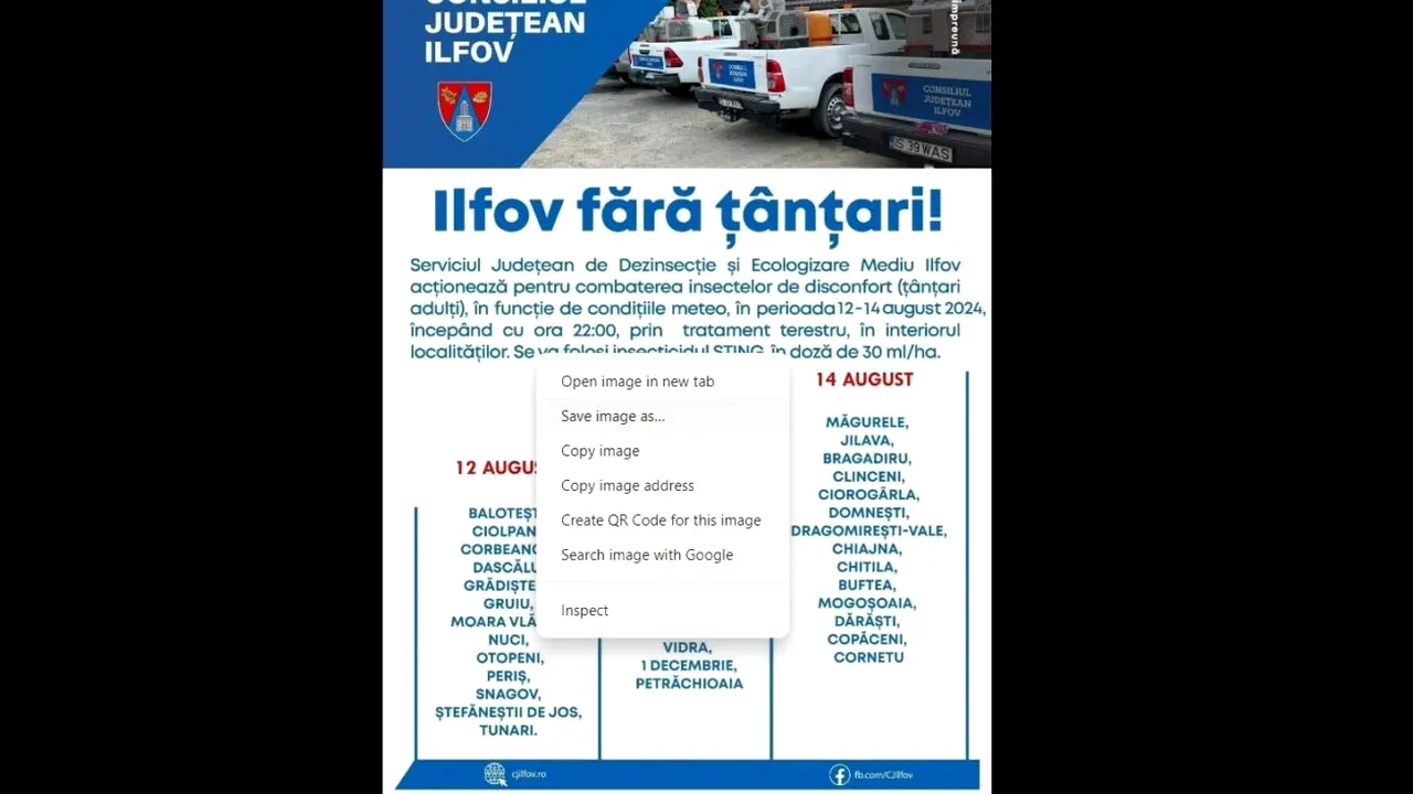 (P) Consiliul Județean ILFOV începe eradicarea țânțarilor/Începând de luni, începe Campania “Ilfov fără țânțari”
