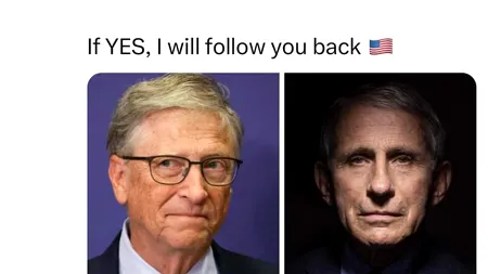 Una din paginile de Social Media deschise în numele lui Trump îi acuză pe Bill Gates și Dr. Fauci de CRIME împotriva umanității
