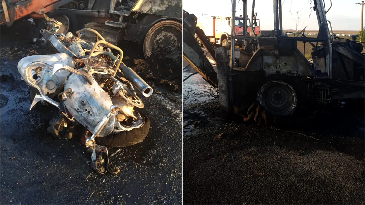 Accident grav în Constanța: Două persoane au murit după ce o motocicletă s-a ciocnit cu un buldoexcavator