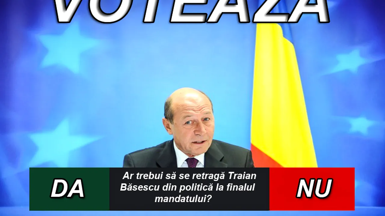 SONDAJ. Ar trebui să se retragă Traian Băsescu din politică la finalul mandatului? 