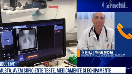 GÂNDUL LIVE | Virgil Musta, managerul Spitalului „Victor Babeș” din Timișoara, despre lipsa măștilor și echipamentelor medicale din spitale: Noi ne-am pregătit din timp. Avem dezinfectanți, avem echipamente de protecție și teste - VIDEO