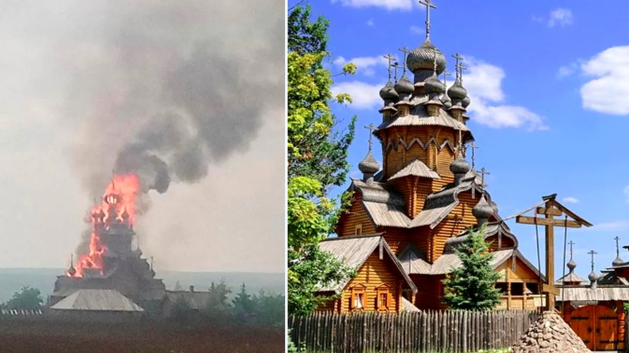 O mănăstire veche de 500 de ani, incendiată în Ucraina: „O altă crimă a barbarilor ruși pentru care nu există nimic sacru”