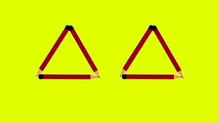 Test de inteligență | Mutați un singur băț de chibrit pentru a obține 4 triunghiuri. Atenție la detalii!