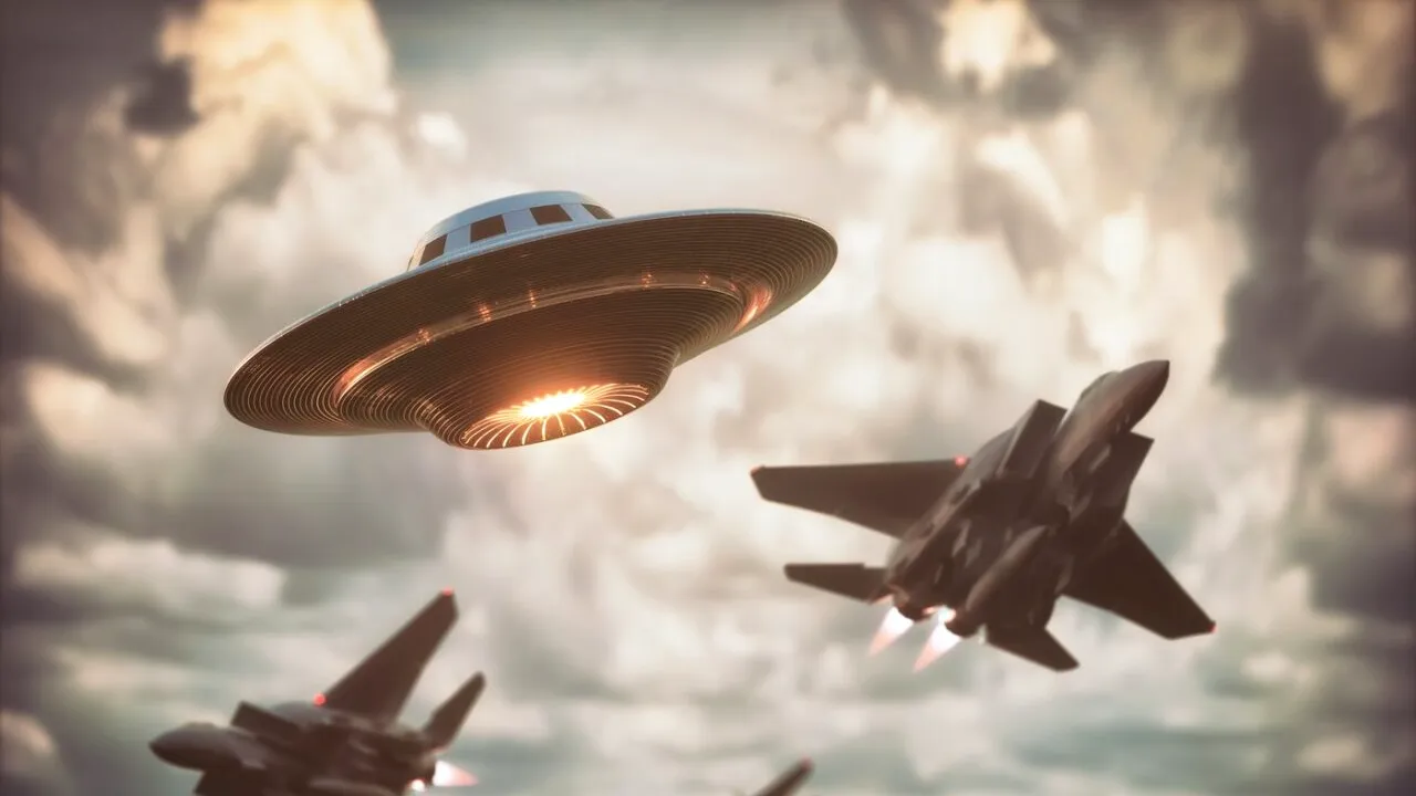 Prima imagine cu un OZN-ul doborât de avioanele de luptă americane deasupra Canadei. Arată ca o „potcoavă zburătoare”