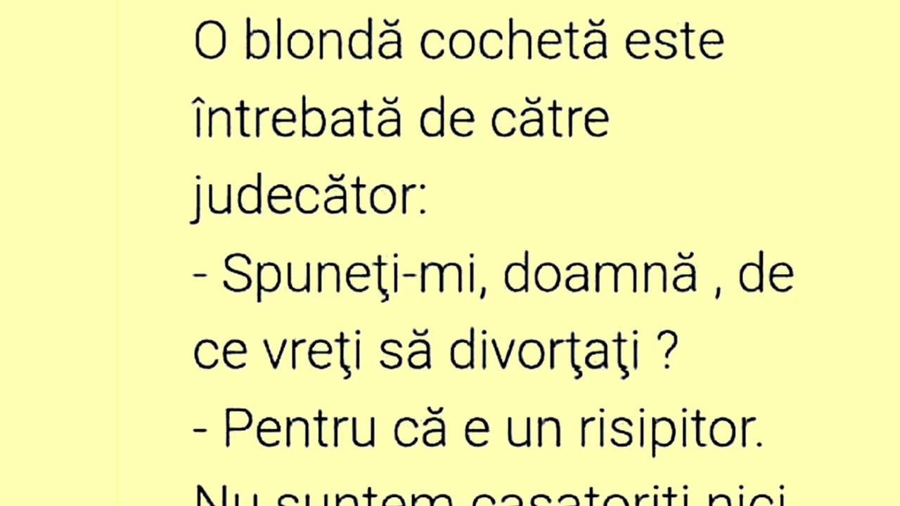 BANCUL de miercuri | „De ce vreți să divorțați?