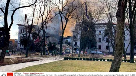 Armata rusă a bombardat o școală de arte din Mariupol. În clădire se refugiaseră peste 400 de femei, copii și bătrâni