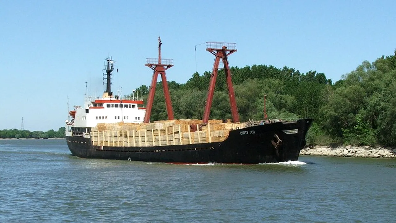 Navă plină cu 5000 de tone de minereu de fier, eșuată pe canalul Sulina