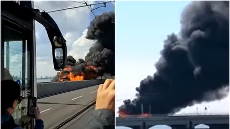 VIDEO | Un autobuz cu pasageri, care făcea legătura între Aeroportul Treviso și Veneția, a luat foc și a apoi a explodat pe un pod din Italia
