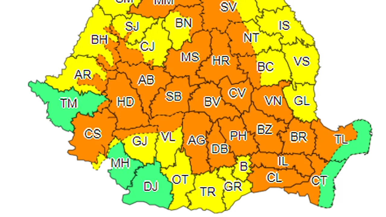 METEO. Nicio zi fără Cod Portocaliu! ANM a transmis o nouă avertizare de ploi torențiale