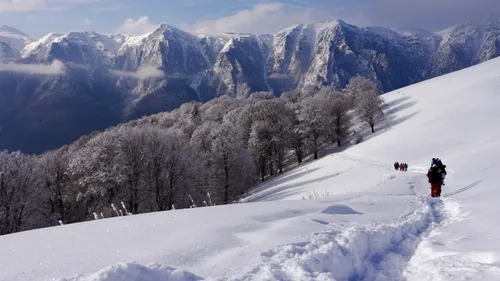 Peisaj de poveste pe platoul Bucegi: Zăpadă proaspătă de 50 de centimetri - VIDEO