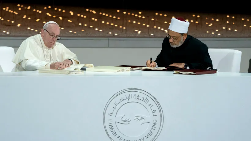 Documentul de la Abu Dhabi: Papa și Marele Imam de la Al-Azhar refuză justificarea religioasă a terorismului