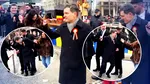 Nicușor Dan s-a prins în horă la Iași. S-a împiedicat de decor și de SPP-iști