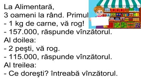 BANC | Trei oameni la „coadă” la Alimentară