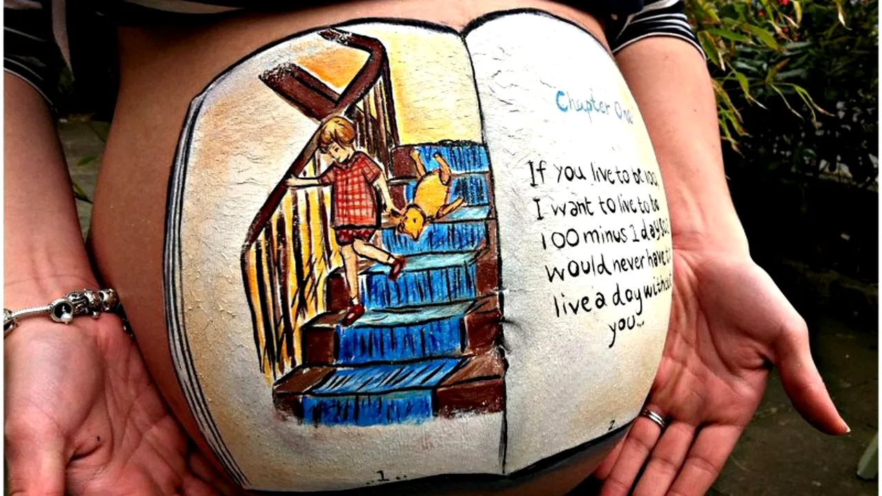 GALERIE FOTO. O britanică transformă sarcina într-o operă de artă