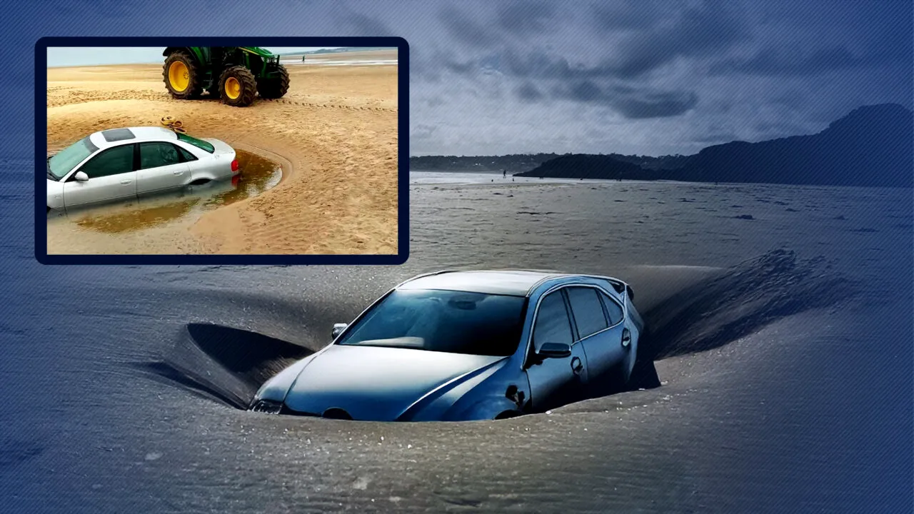 Plaja care înghite mașini. Ce fenomen straniu cotidian a stârnit nisipurile din Țara Galilor