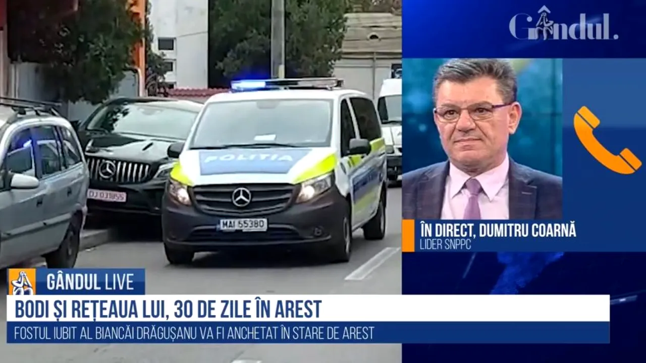 GÂNDUL LIVE. Dumitru Coarnă, liderul SNPPC, despre paralela între cazul Alex Bodi și cazul Caracal: Nu vreau să speculez. La Dincă avem de-a face cu un psihopat