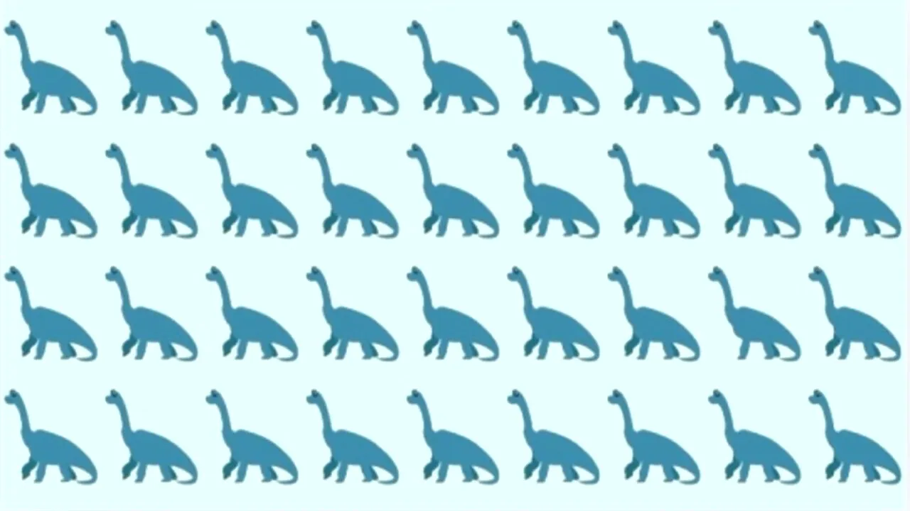 Test de logică | Găsiți singurul dinozaur diferit dintre cei 36 din imagine!