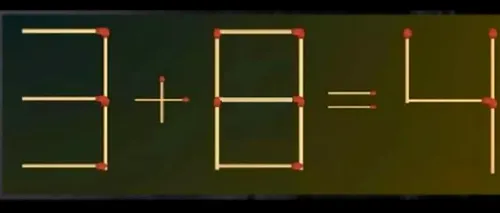 TEST IQ | Rezolvă ecuația în 11 secunde, mutând un singur băț de chibrit